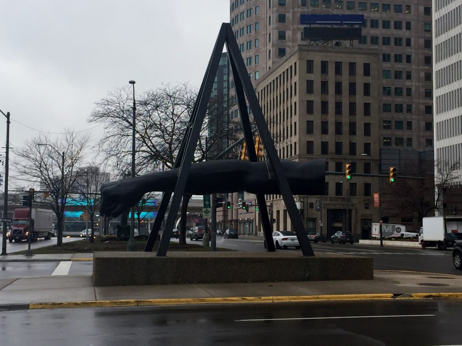 The Fist, monument dedicated to boxing legend Joe Louis. Detroit. MI.
